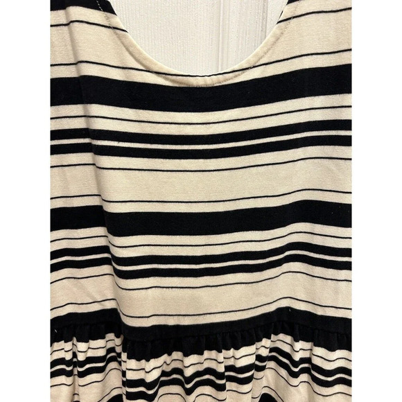 J. Crew Women's Large Villa Dress Black Ivory Stripe  Casual Buttons - Picture 3 of 7
